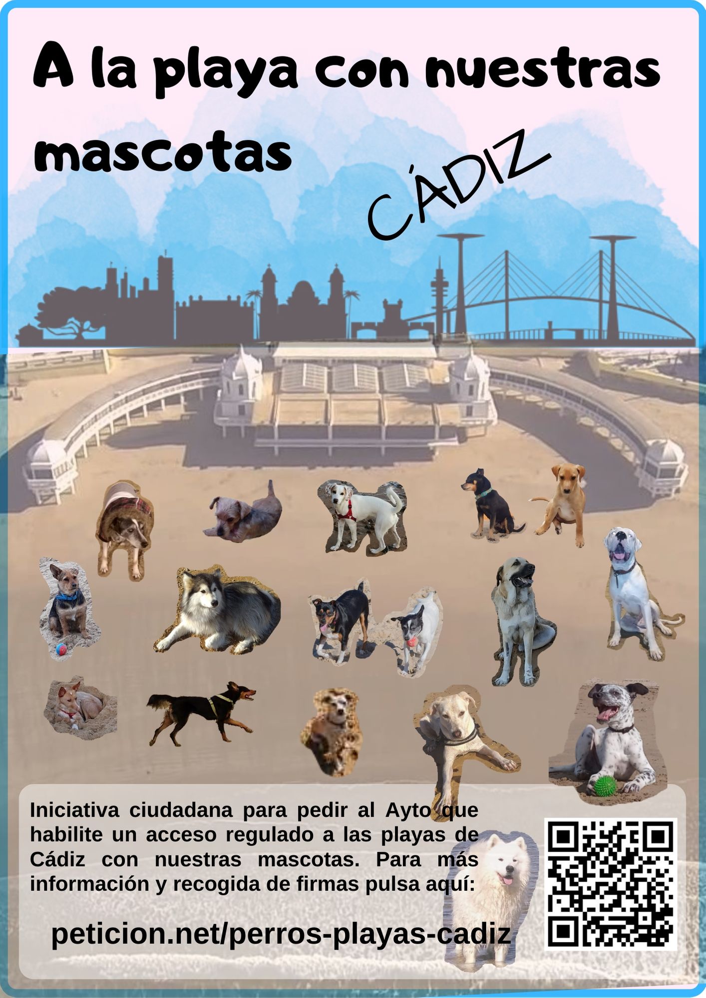 Gran engaño adolescente Acostumbrarse a Habilitar acceso a las playas de Cádiz con nuestras mascotas - Peticion.es